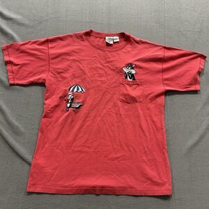 Vintage Pepe Le Pew Shirt Mens XL Red ACME Studios 90s Embroidered Cartoon Promo